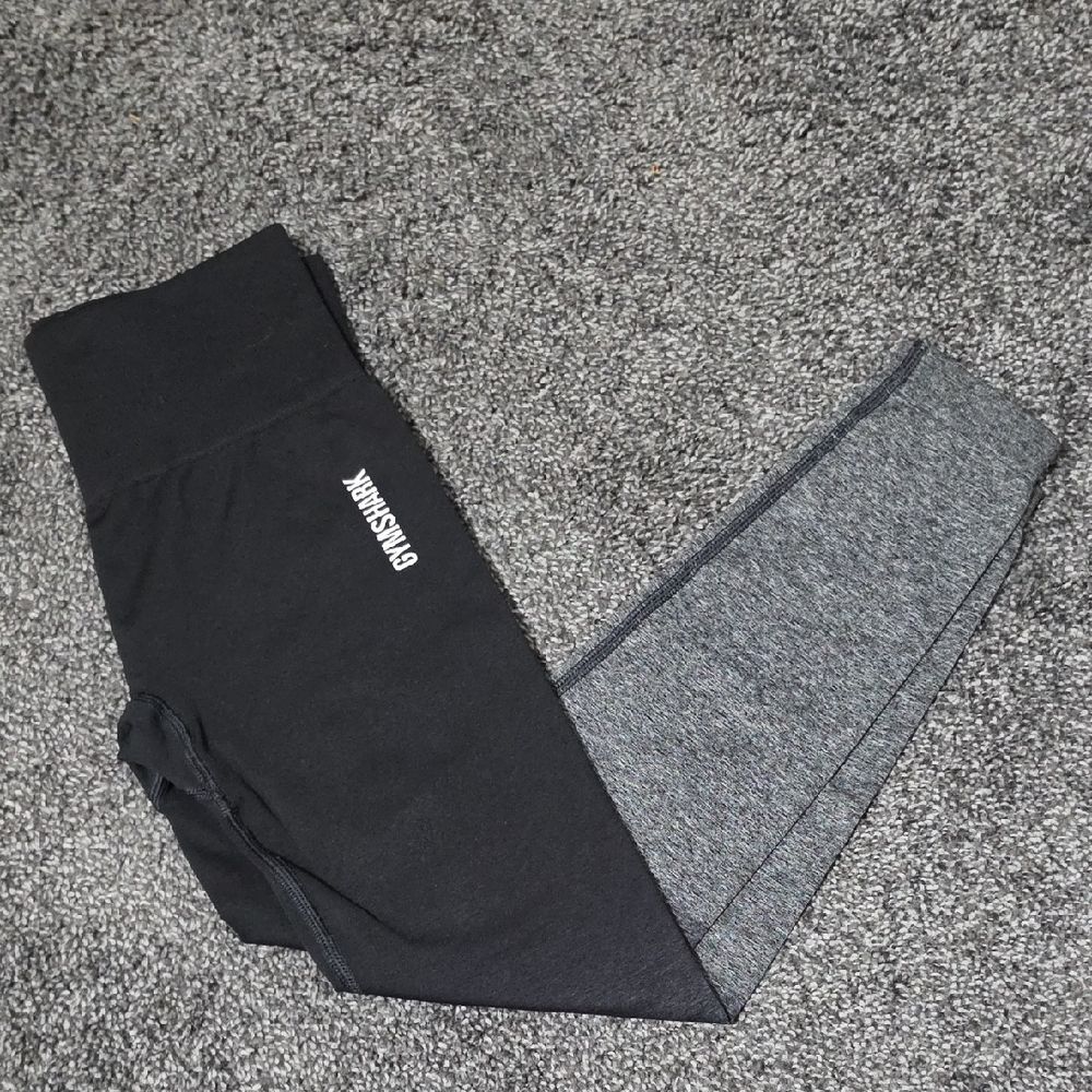 Gymshark Black and Gray Two-Tone High Waisted Leggings